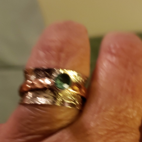 Sterling silver and brass spinner ring. - Picture 2 of 2